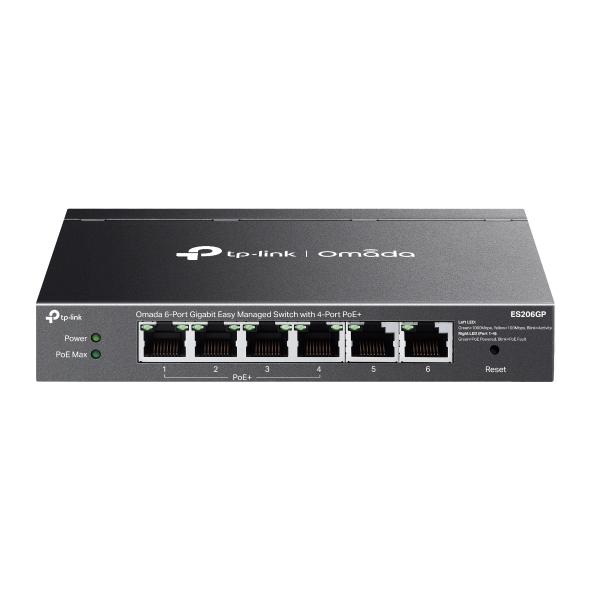 Omada 6-Port Gigabit Easy Managed Switch with 4-Port PoE+ ES206GP